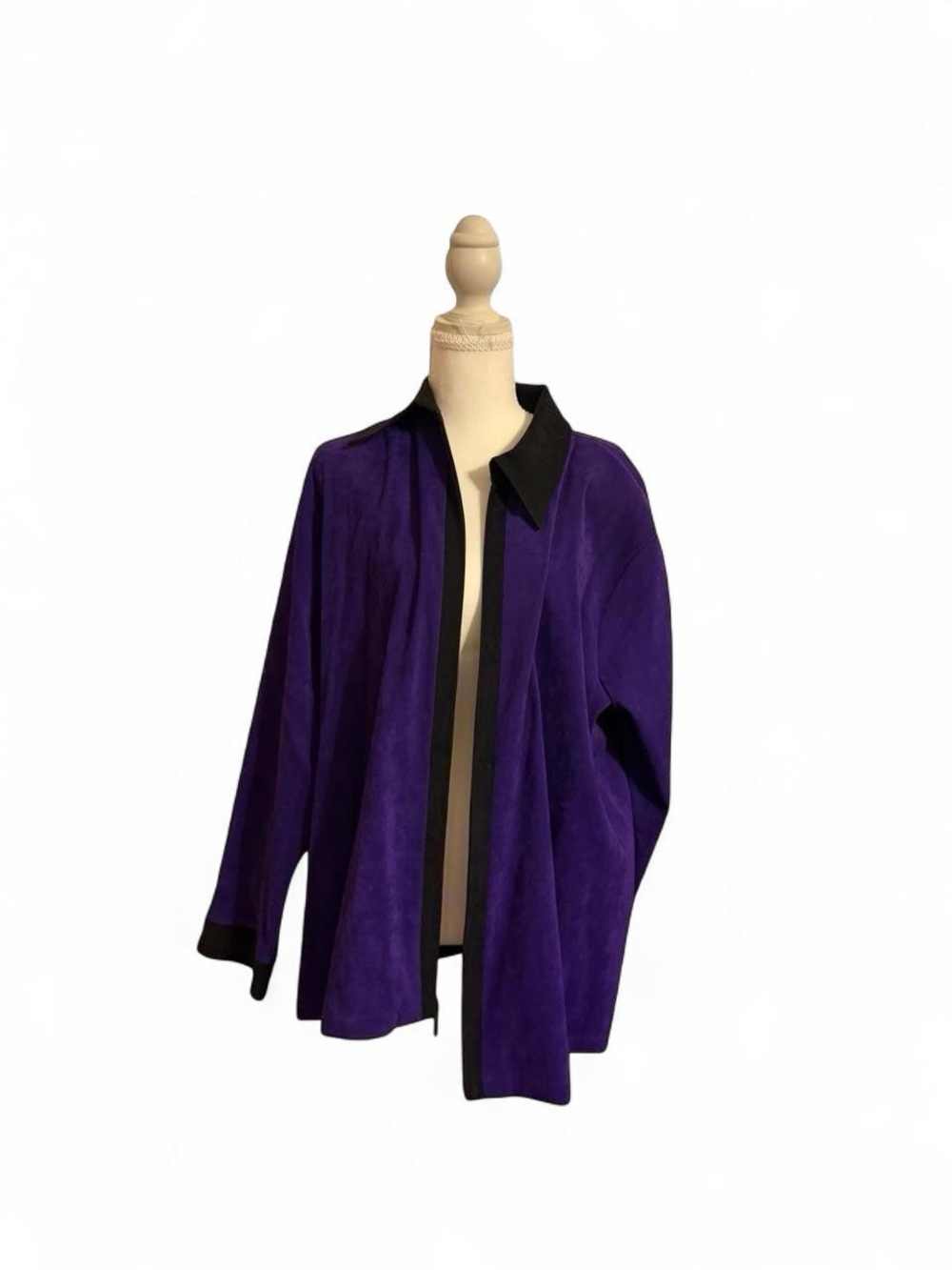 Vintage Notations Purple and Black Velour Jacket